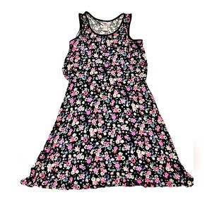 Justice Girls Floral Dress Sleeveless Size 14/16 Flowers Flowy.